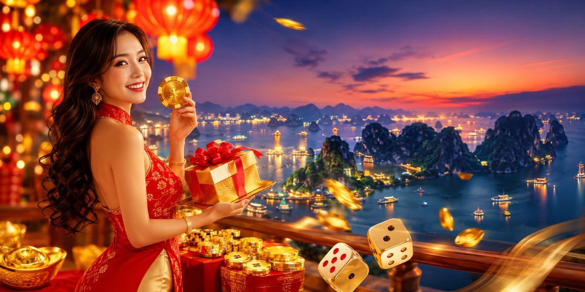 Không khí lễ hội Hạ Long với xúc xắc minh họa cách đọc tài xỉu